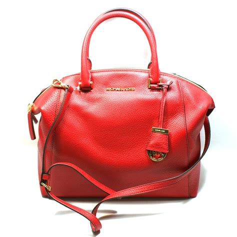 michael kors dome satchel in chili red|Michael Kors red satchels.